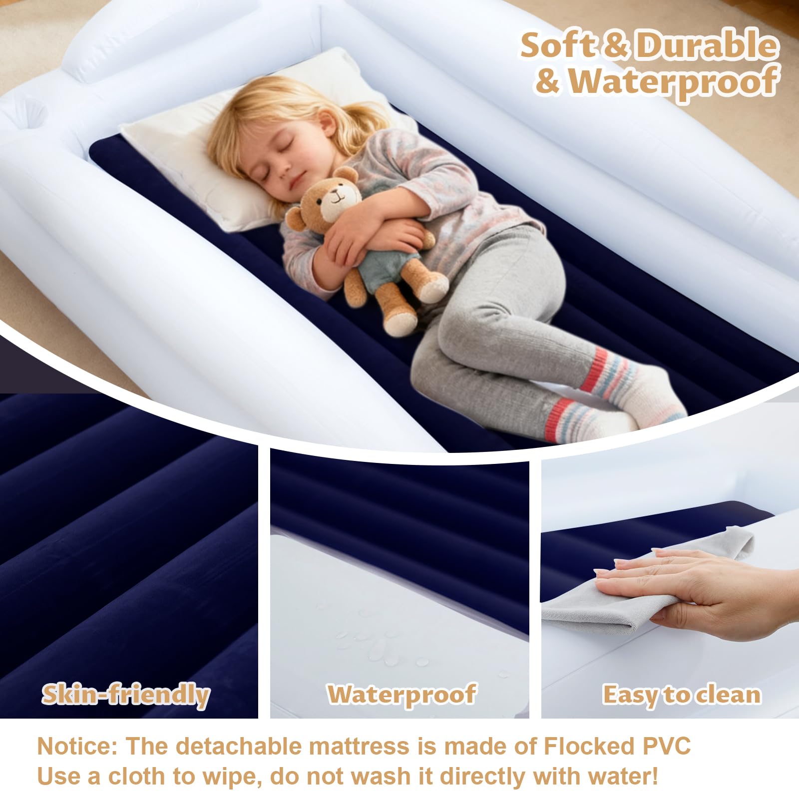 Compact Bloomoja travel bed folded for easy packing and transport