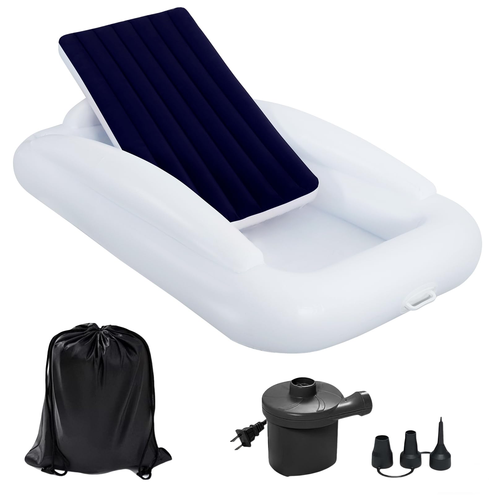 Bloomoja inflatable toddler bed with safety bumpers for secure travel sleep
