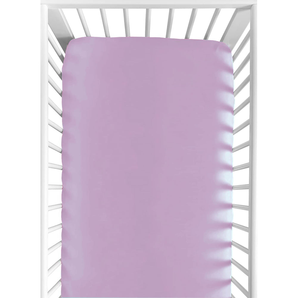 BLOOMSTAR crib sheet flat lay shows silky-soft poplin for gentle baby skin.