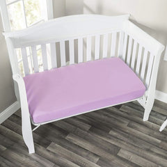 Soft purple BLOOMSTAR sheet adds calming color to the nursery.
