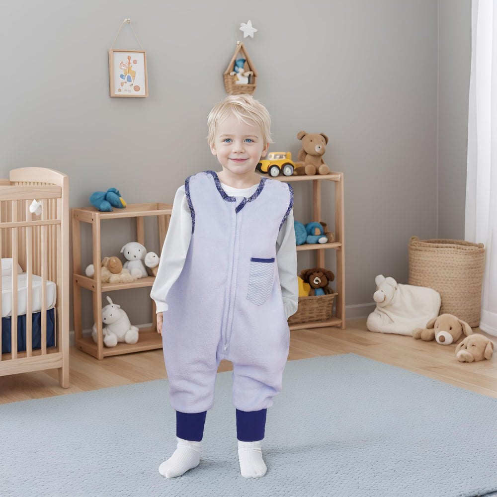 BLOOMSTAR Sleep Sack with Feet shows adjustable shoulder for secure neckline.