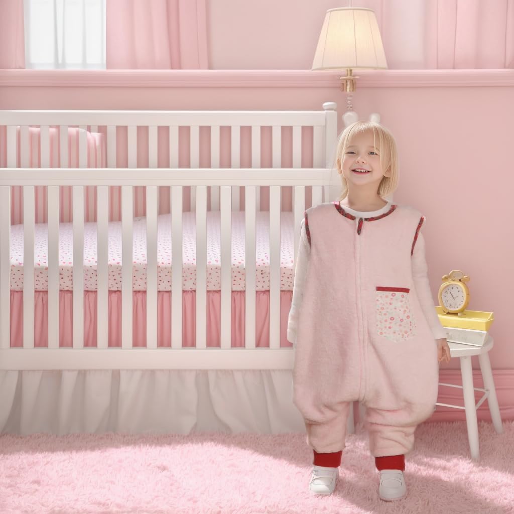 BLOOMSTAR fleece sleep sack with feet shows soft fabric for cozy wear.