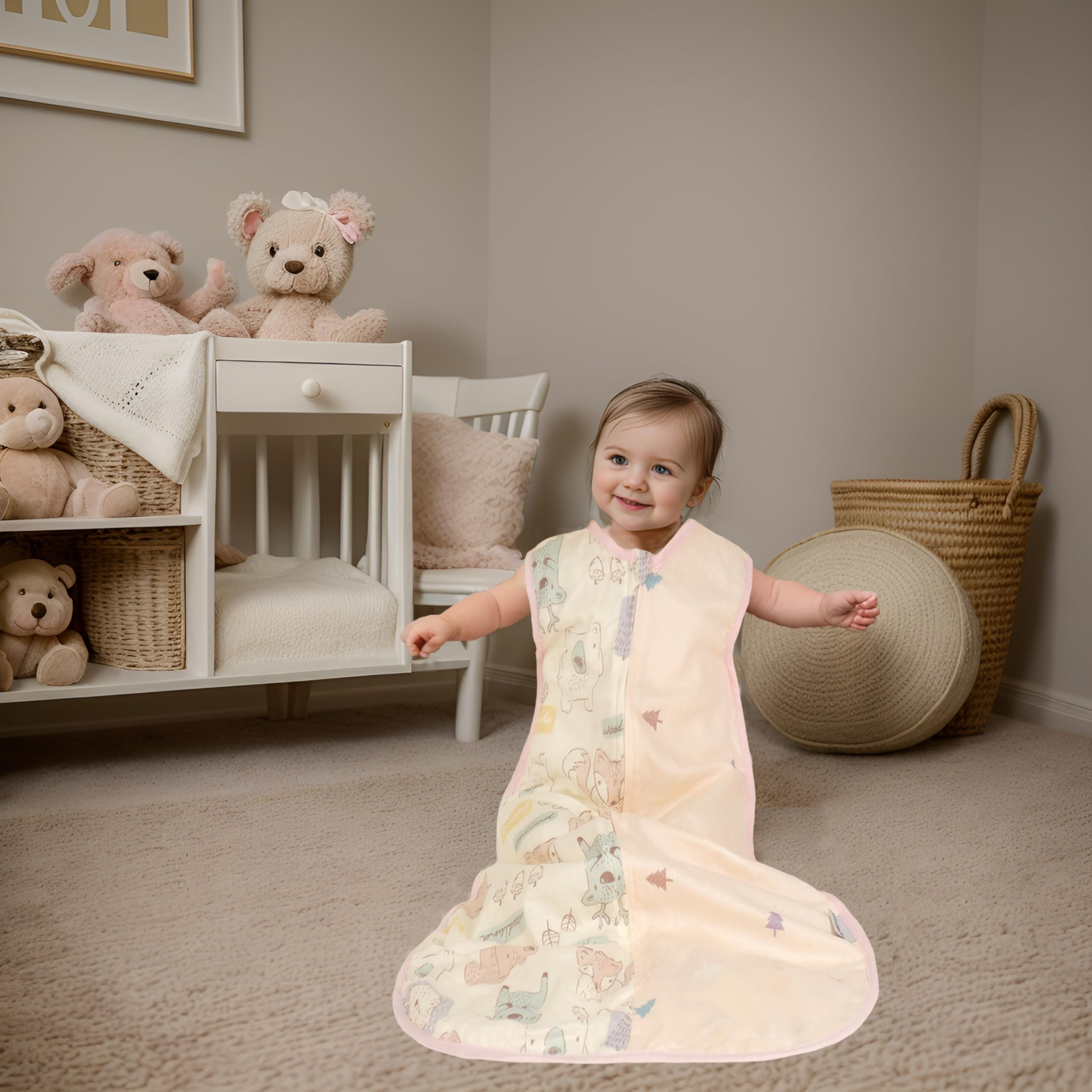 BLOOMSTAR Sleep Sack lightweight fabric highlights breathable muslin texture.