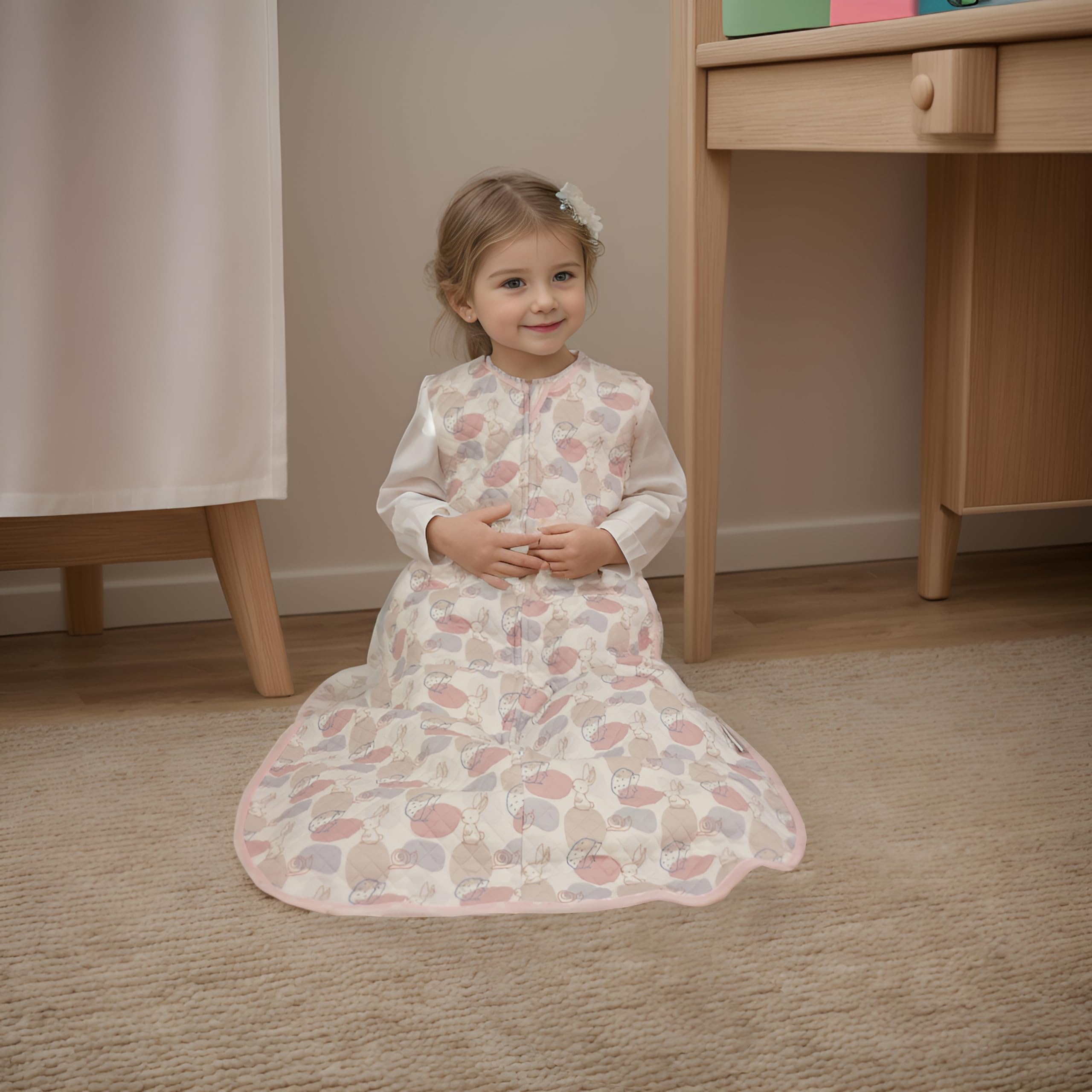 Bloomstar sleep sack with microfiber fill balances warmth and airflow.