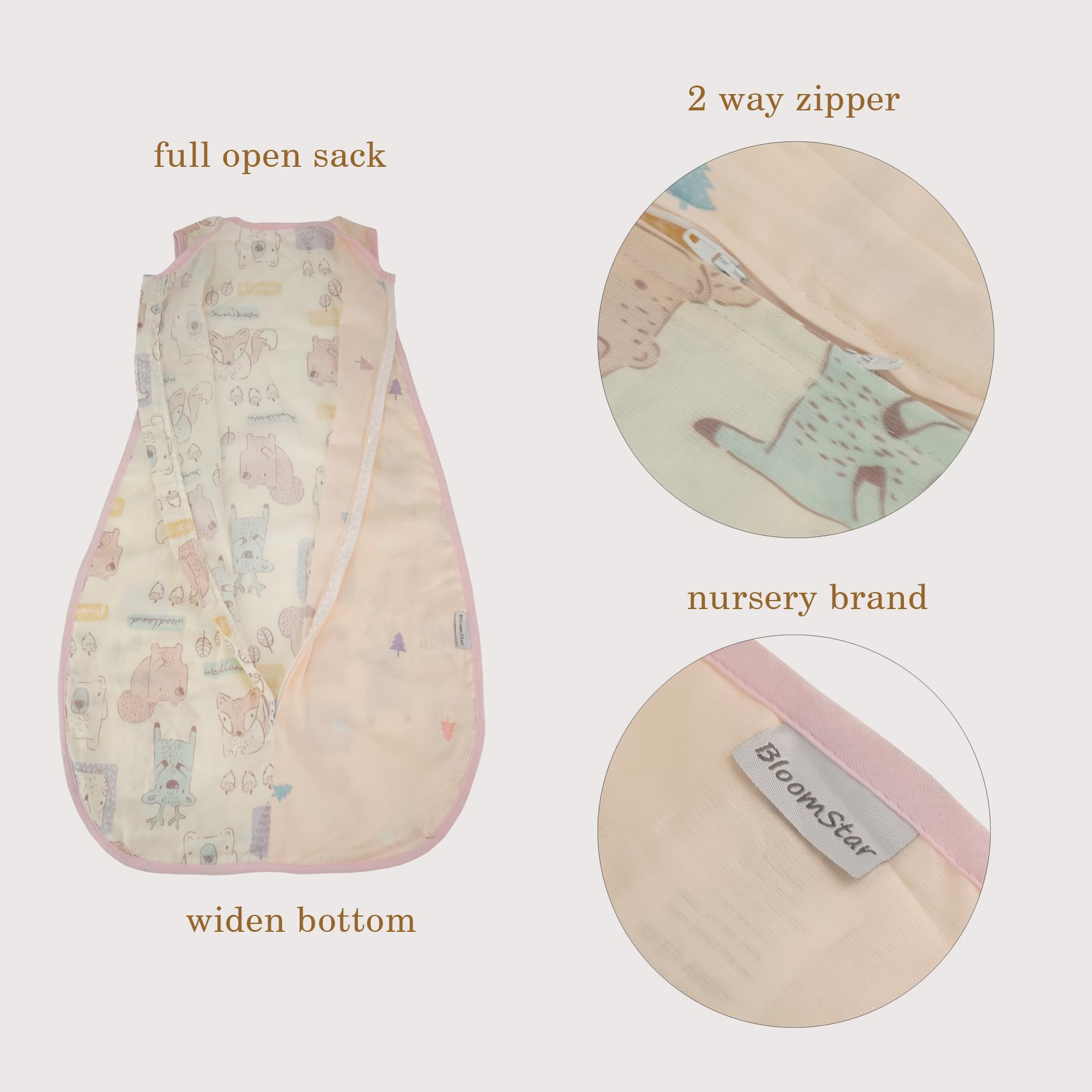 BLOOMSTAR Round-neck design provides safe, snug fit.