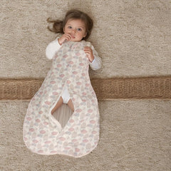 Bloomstar sleeveless design sleep sack allows unrestricted arm movement.