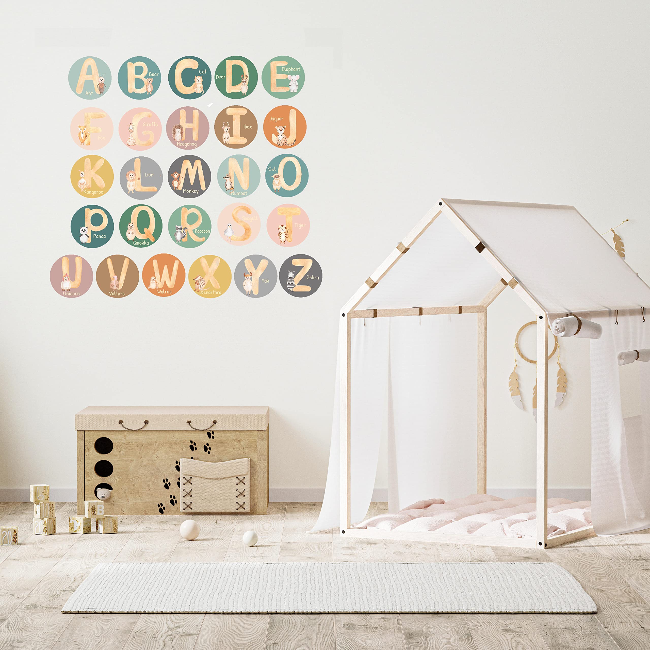 Blou' House toddler learning decal supports early literacy in bedrooms or playrooms.