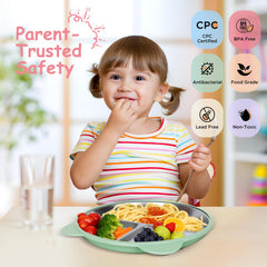 BLUBLD 9-inch divided plate with three compartments for balanced portions