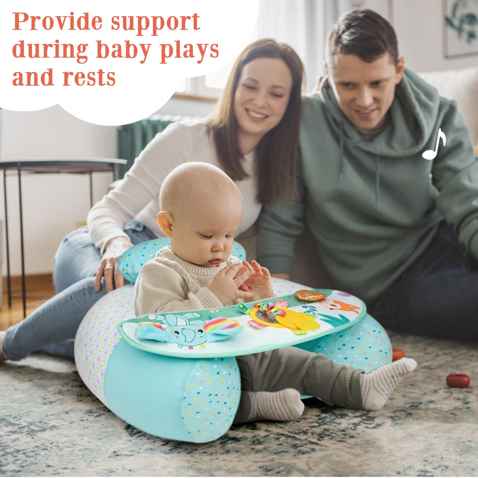 Blublu Park bionic wrap design seat provides secure, hug-like support for upright sitting.