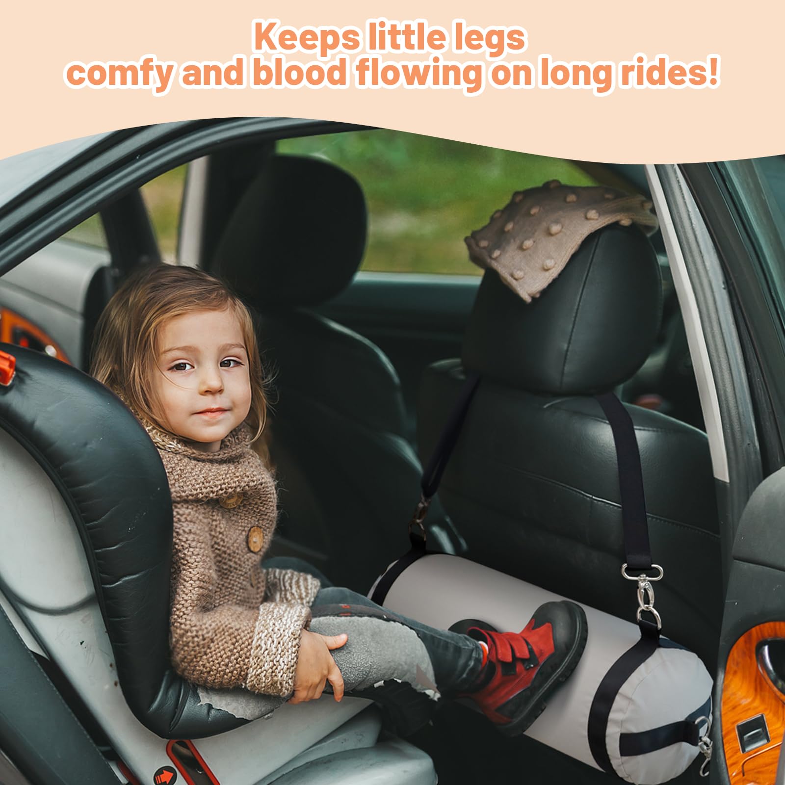 Blublu Park foot rest with booster compatibility supports little legs safely.