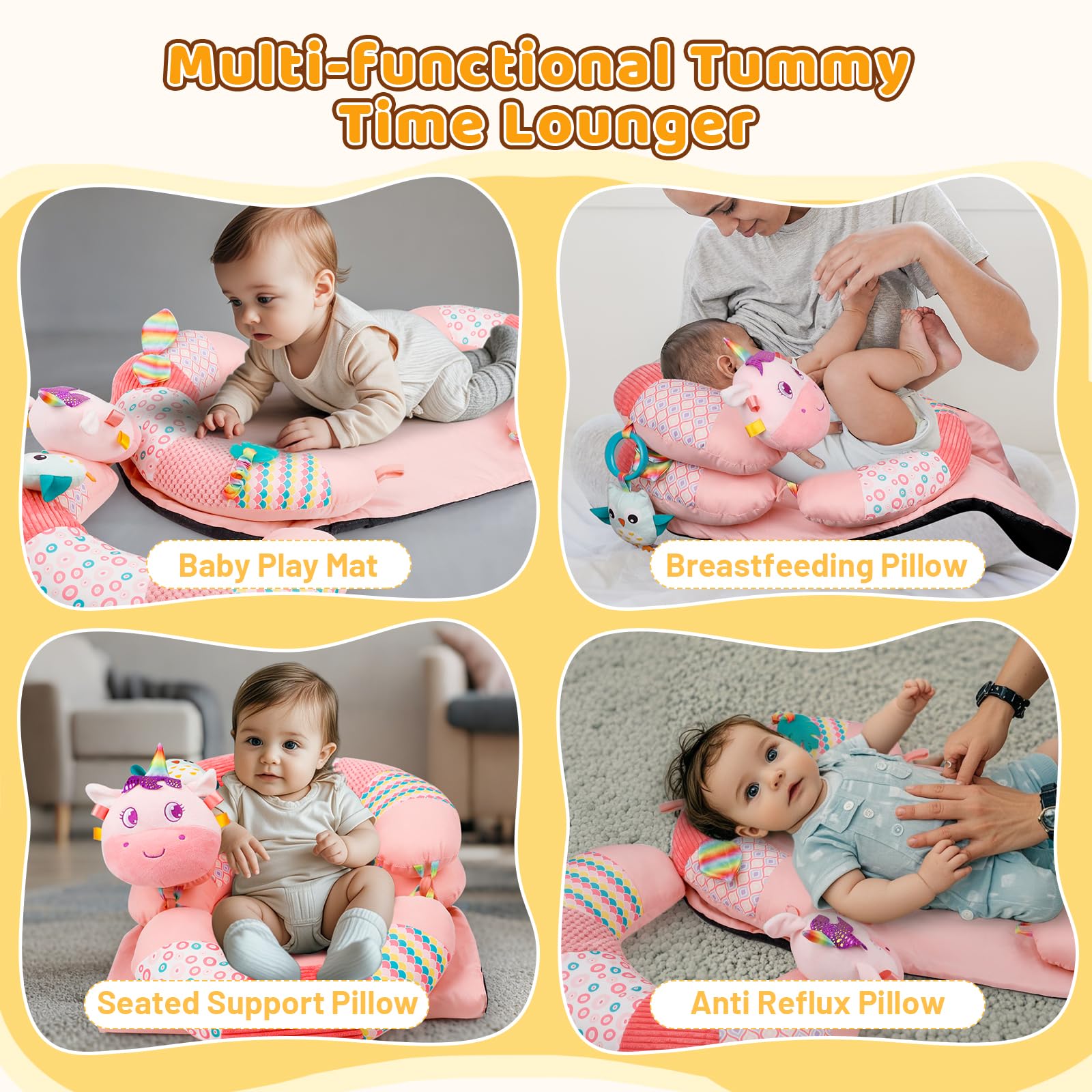 Blublu Park seated support keeps baby secure and relaxed while sitting
