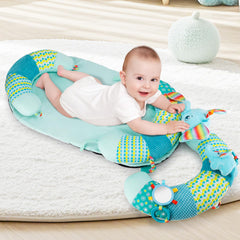 Blublu Park seated support play mat aiding upright sitting during feeding and play