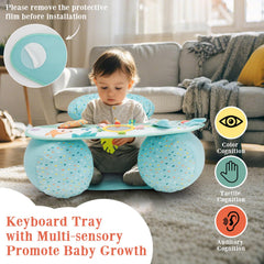 Blublu Park detachable sensory tray with mirrors, teethers, and squeaker for sensory play.