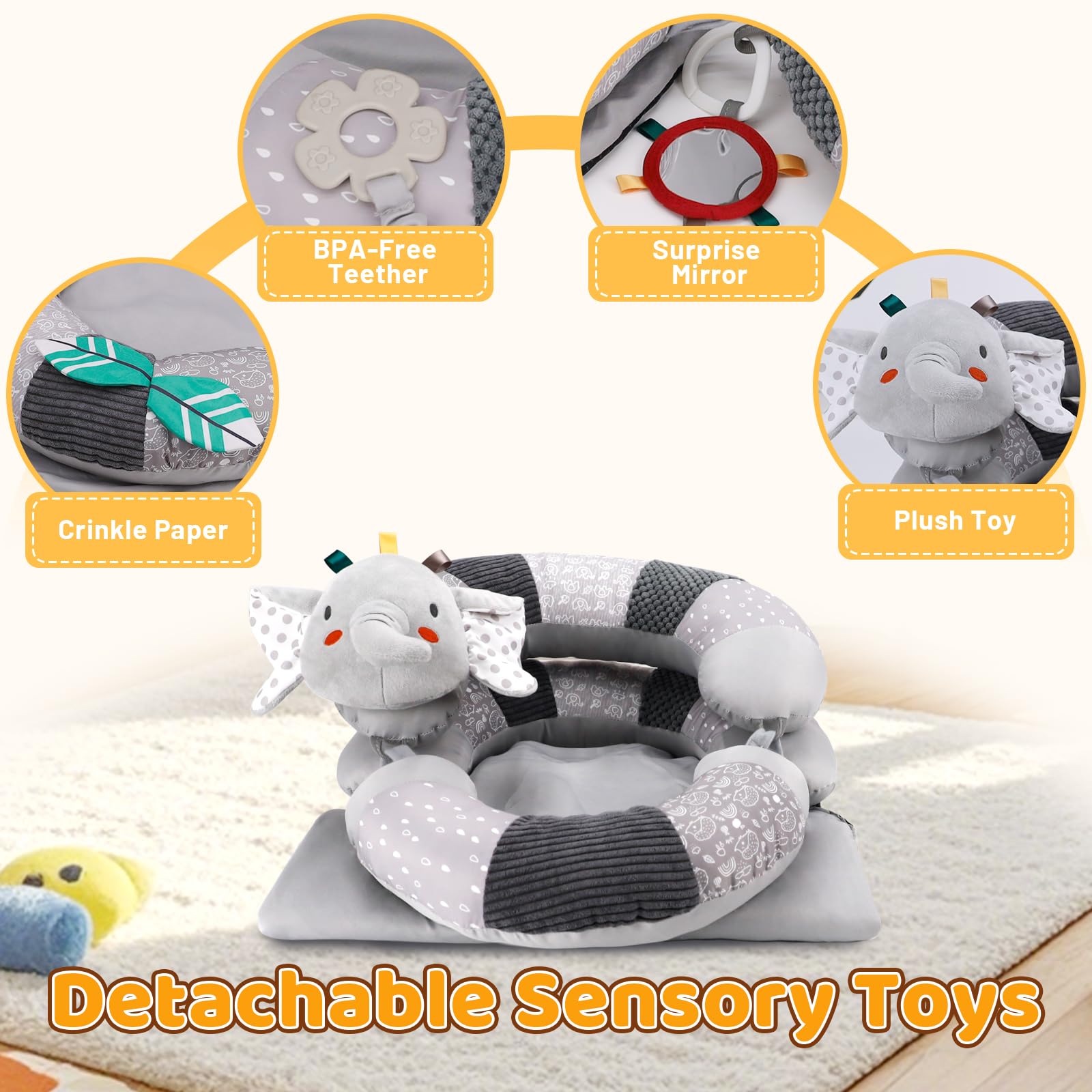 Blublu Park grey squeak toy adds interactive fun