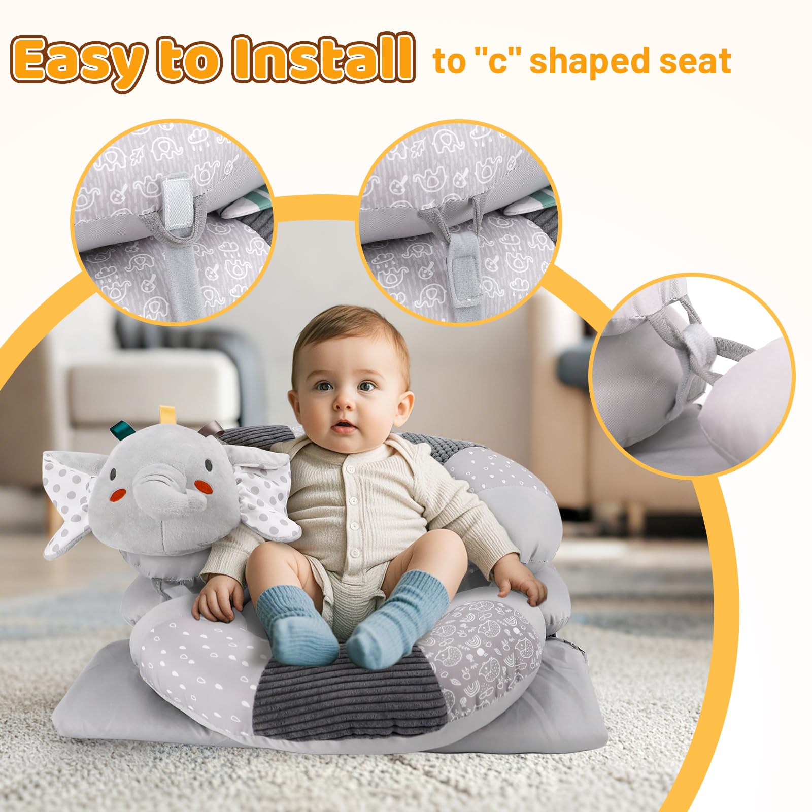 Blublu Park grey teething toy soothes gums during playtime