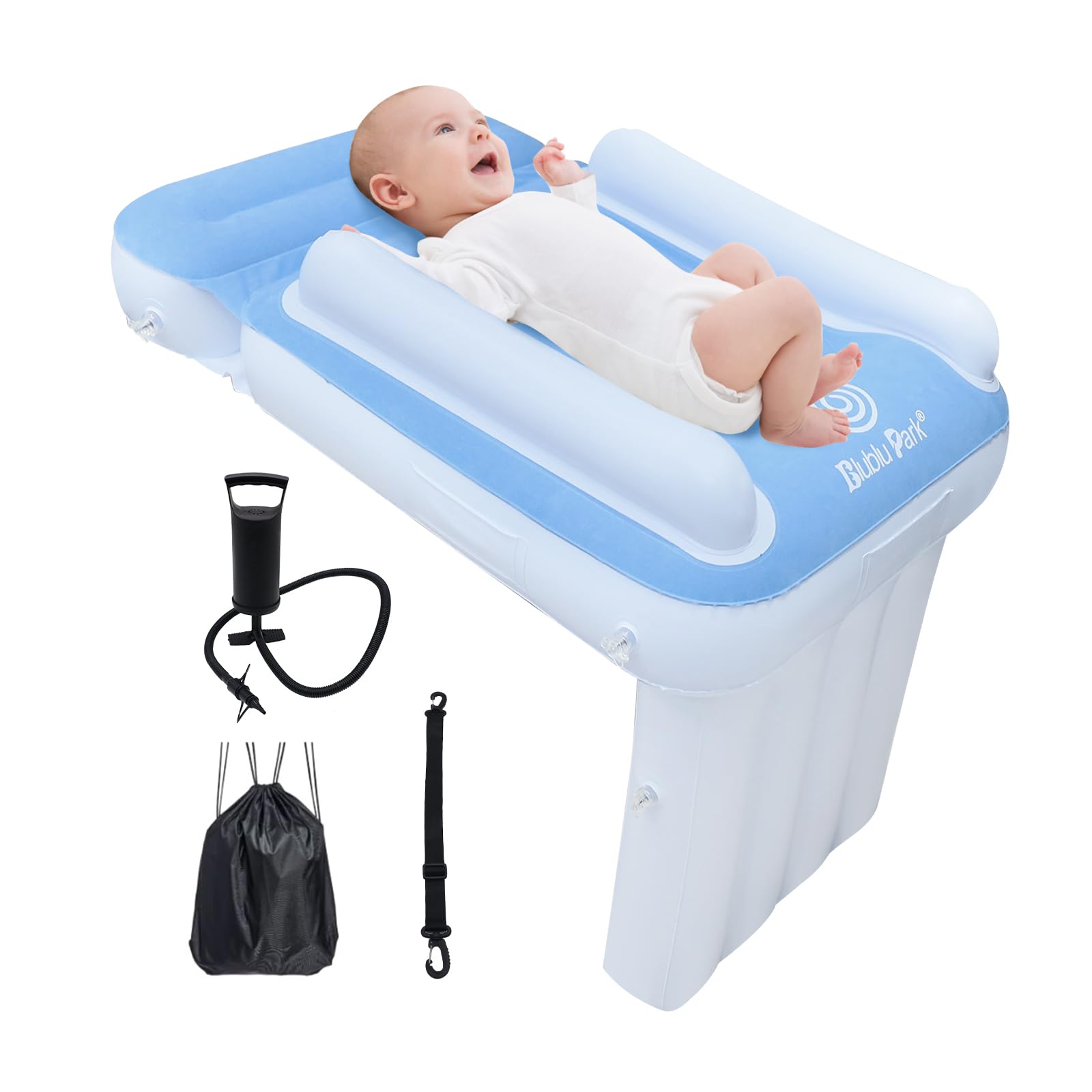 BlubluPark kids bed airplane setup demonstrates a comfy travel sleep space for toddlers.