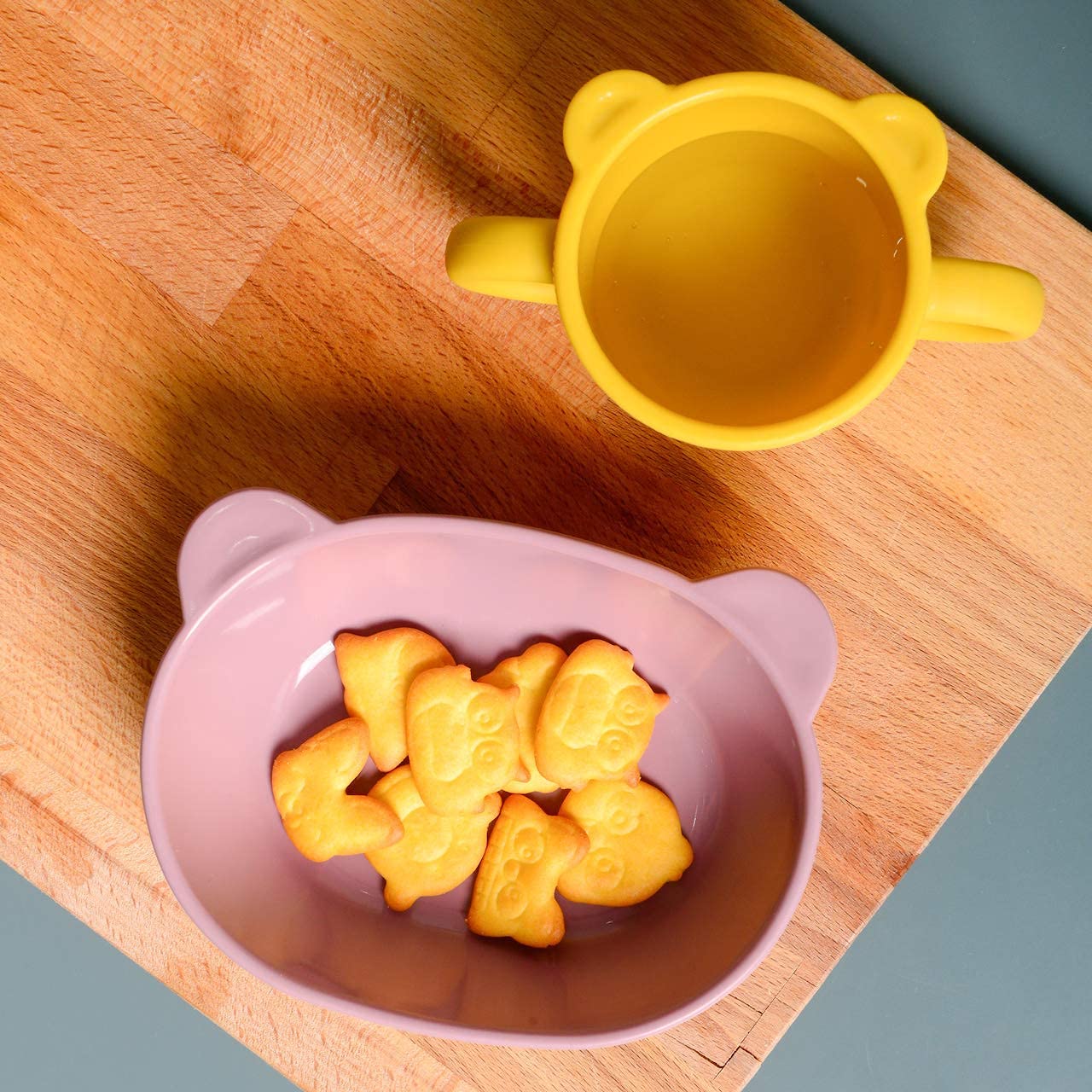 BLUE GINKGO durable silicone bowl, toddler-friendly and nearly unbreakable