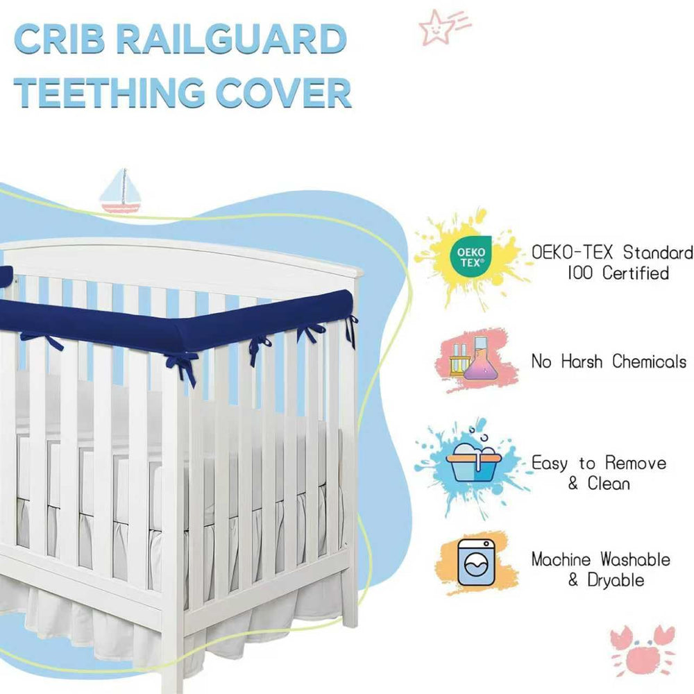 Blue-jxt protector from chewing keeps rails intact during teething