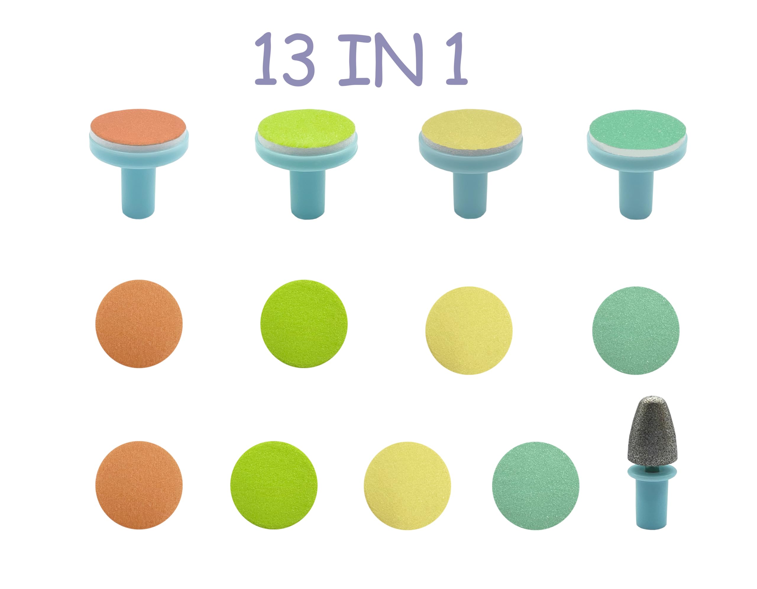 Blue rough grinding attachment for quicker filing on older babies.