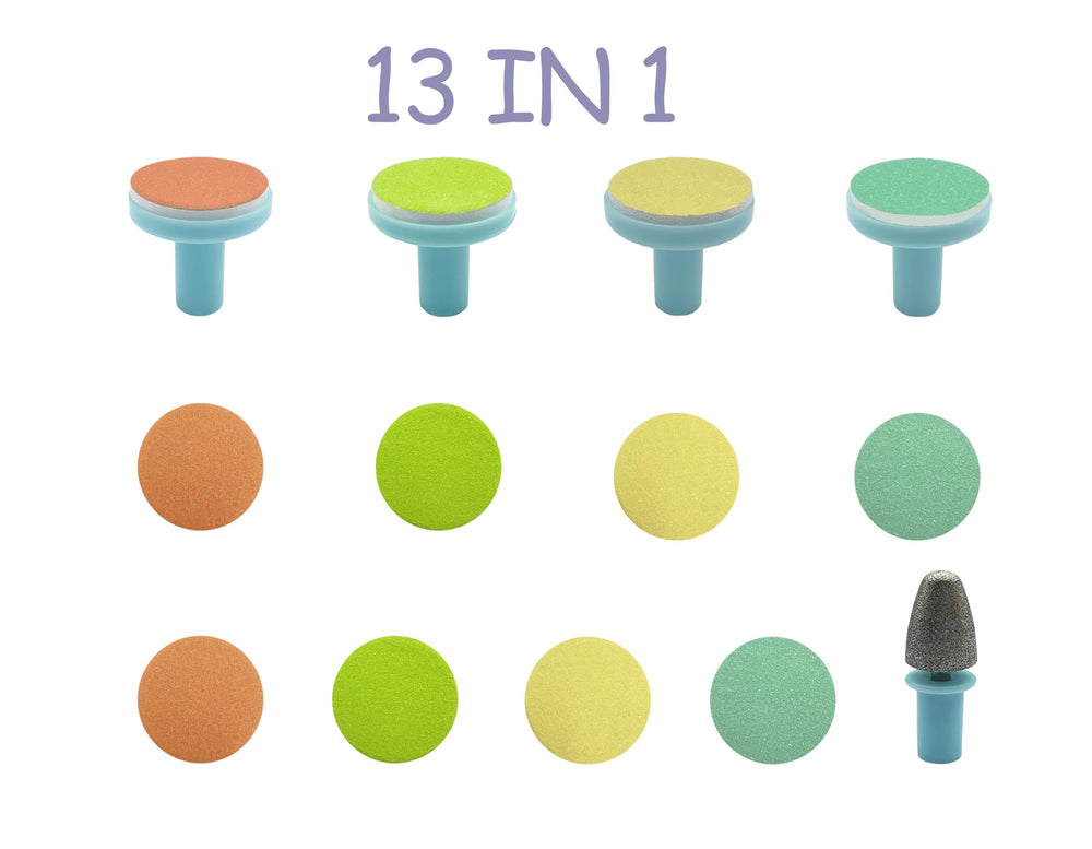 Blue rough grinding attachment for quicker filing on older babies.