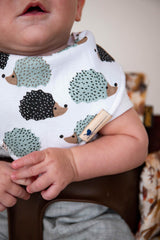 Blue Wren bib with durable stitching keeps its shape after washing.