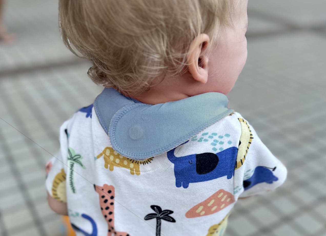 Blue Wren bibs suit ages 0-36 months as babies grow.