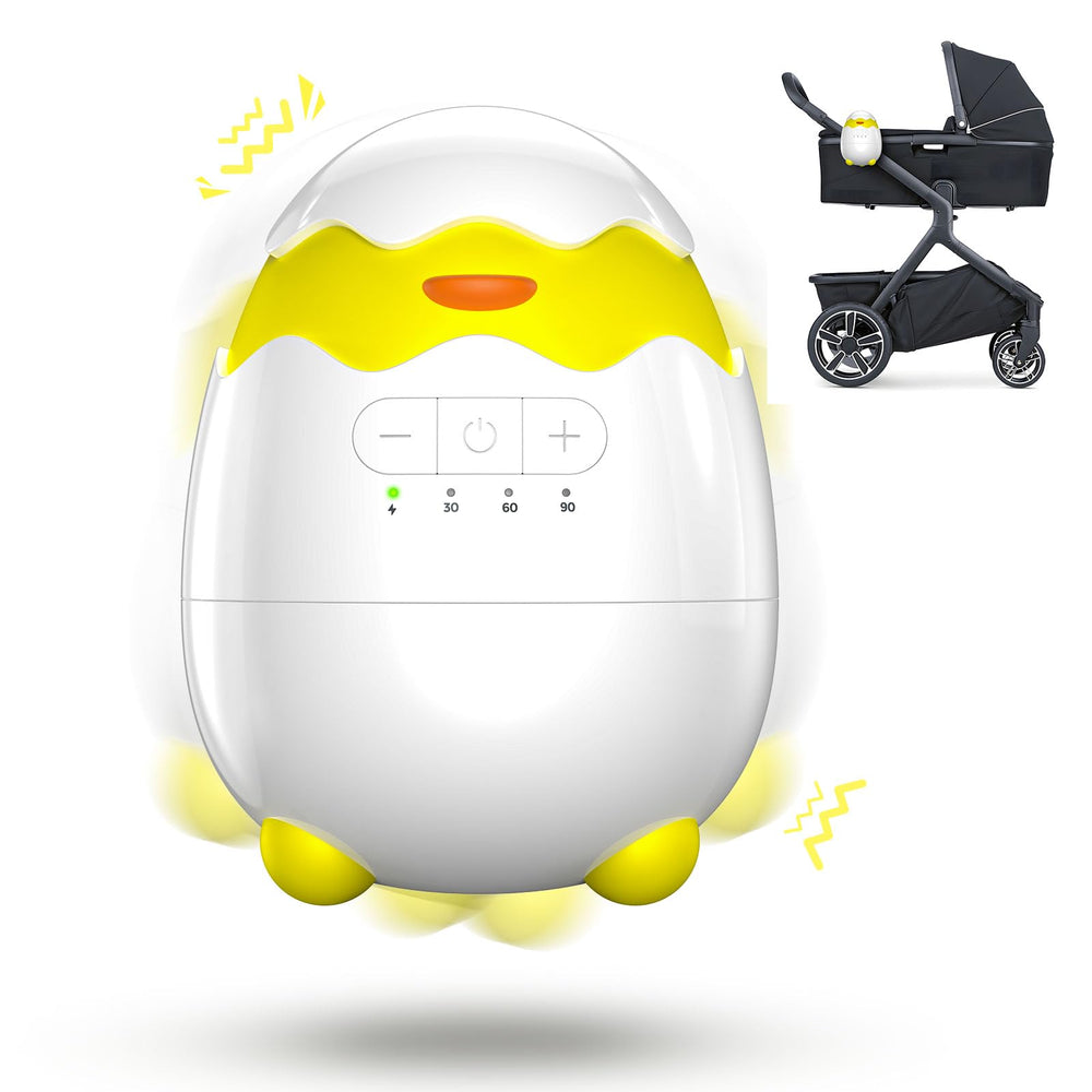 BlueFire rechargeable baby rocker attached to a stroller for on the go soothing