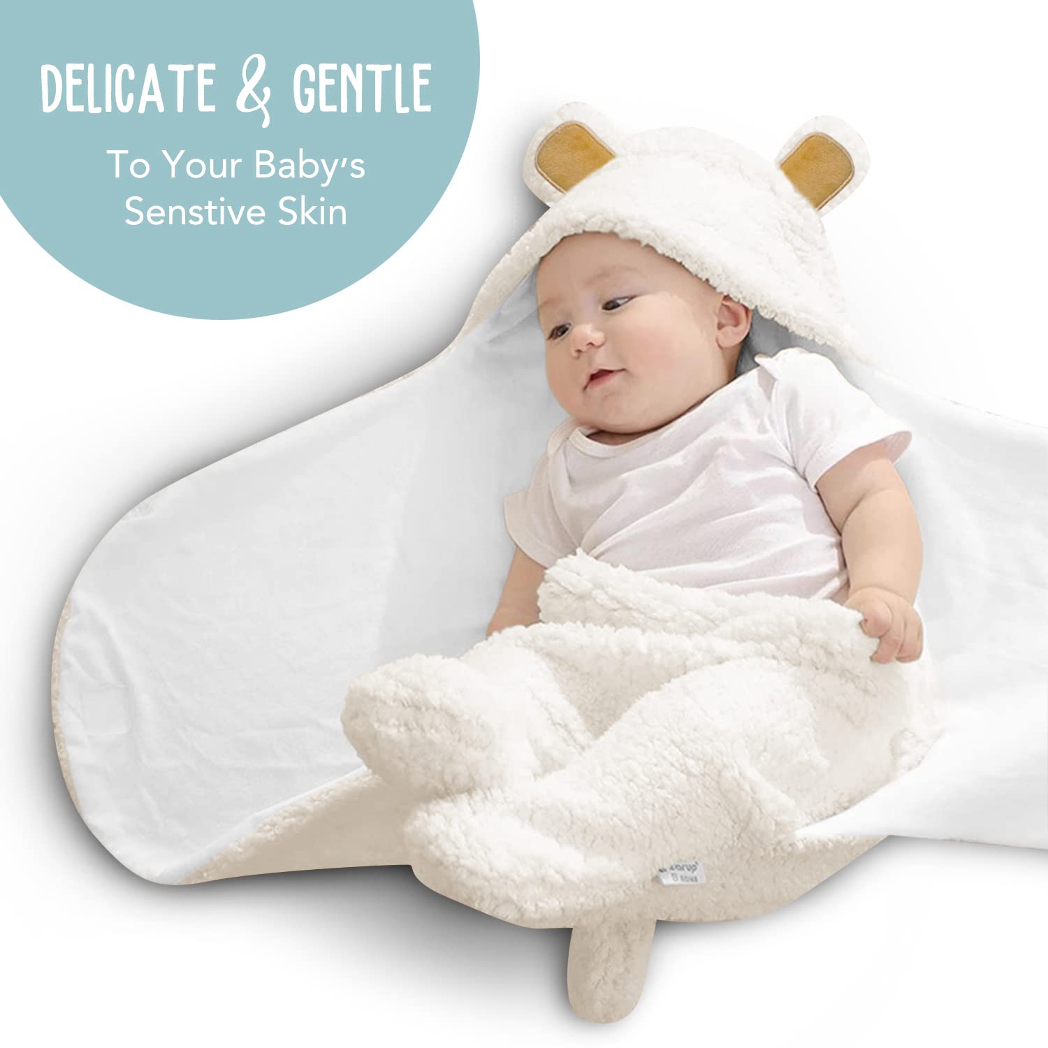 BlueMello Baby Bear Swaddle on stroller demonstrates versatile outings.