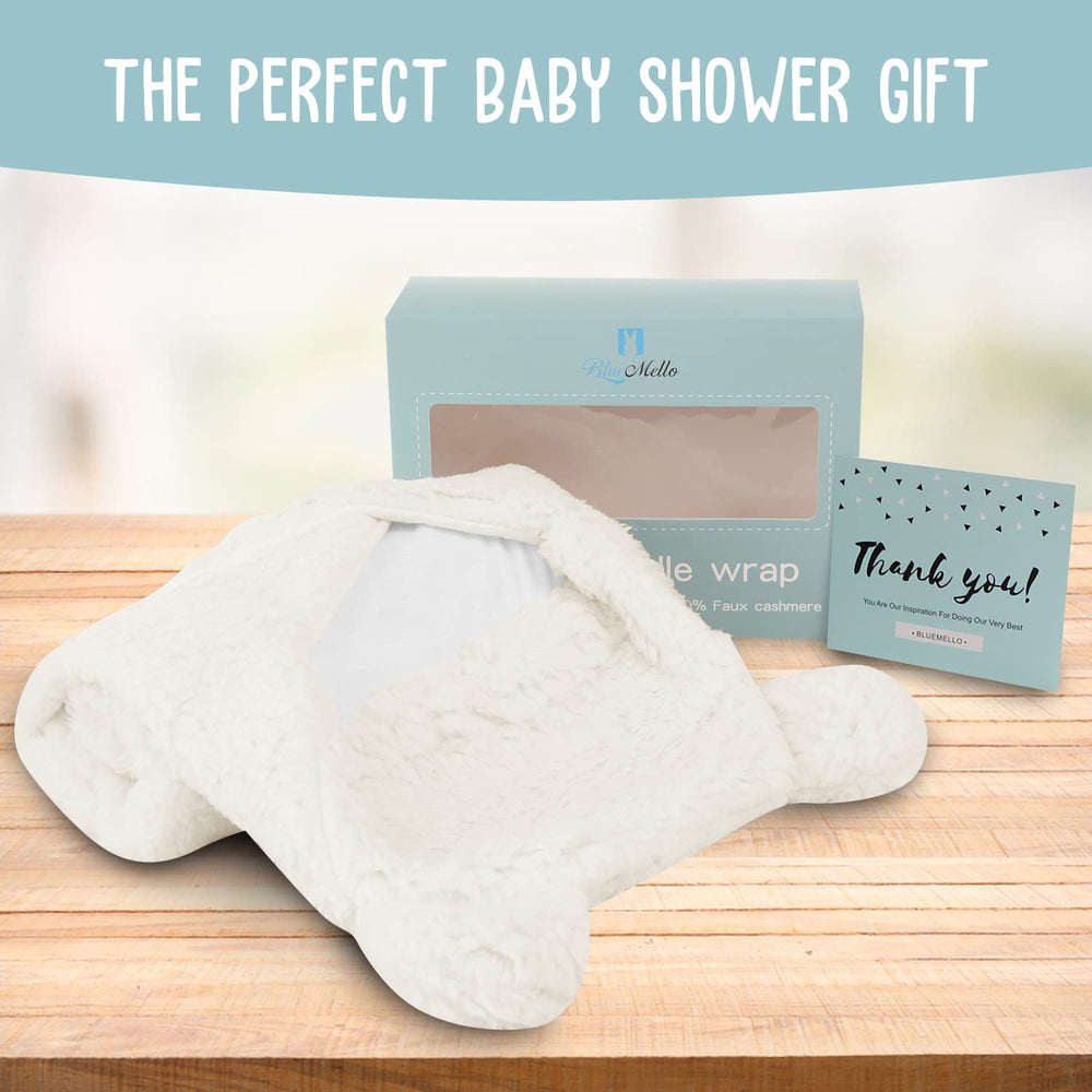 BlueMello photo shoot-ready swaddle enhances newborn portraits.