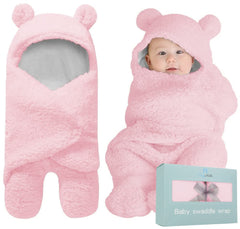 BlueMello baby swaddle pink soft cashmere blanket for gentle warmth