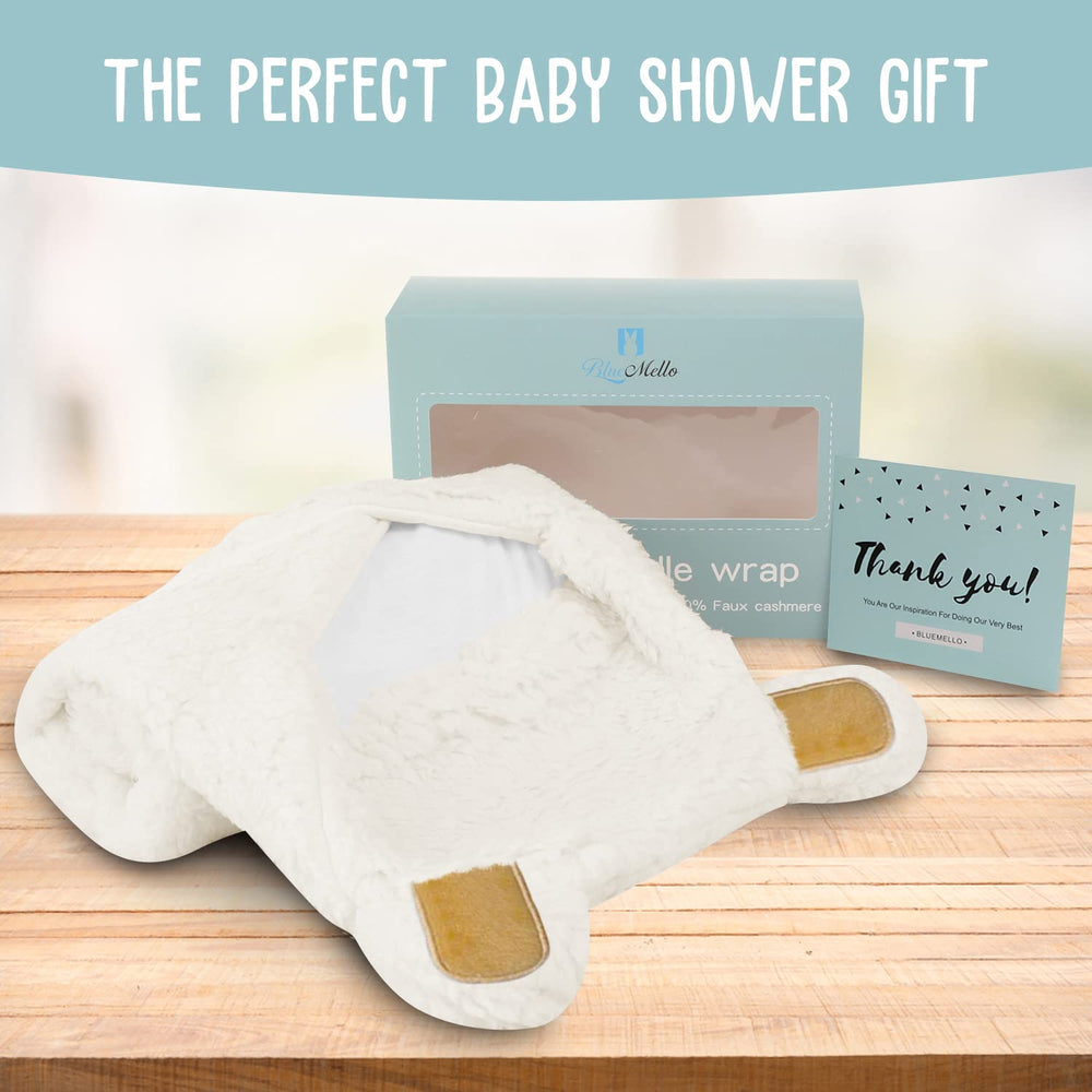 BlueMello swaddle blanket used as cozy sleeping sack for toddler.
