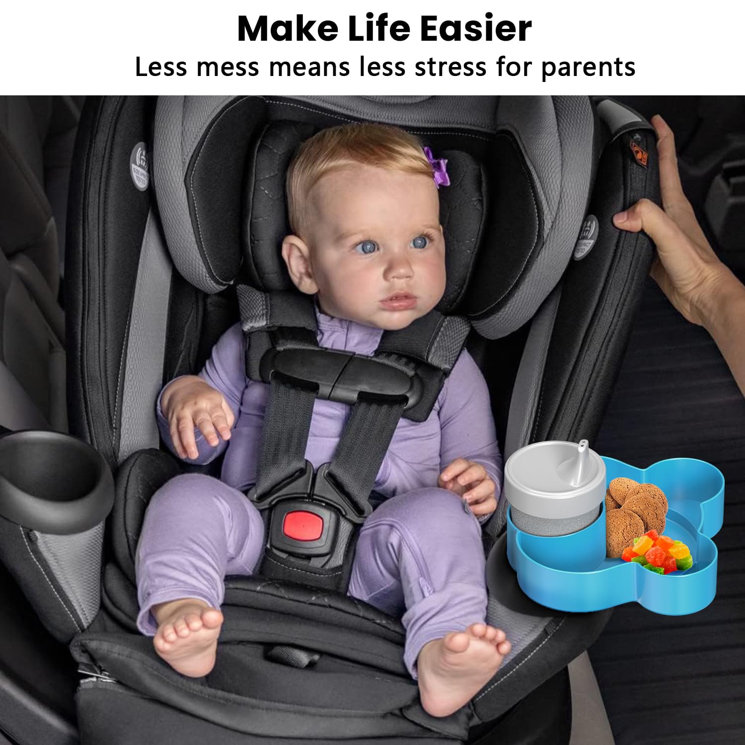 BlueOrigin travel tray usable on strollers, outdoor chairs, or theaters