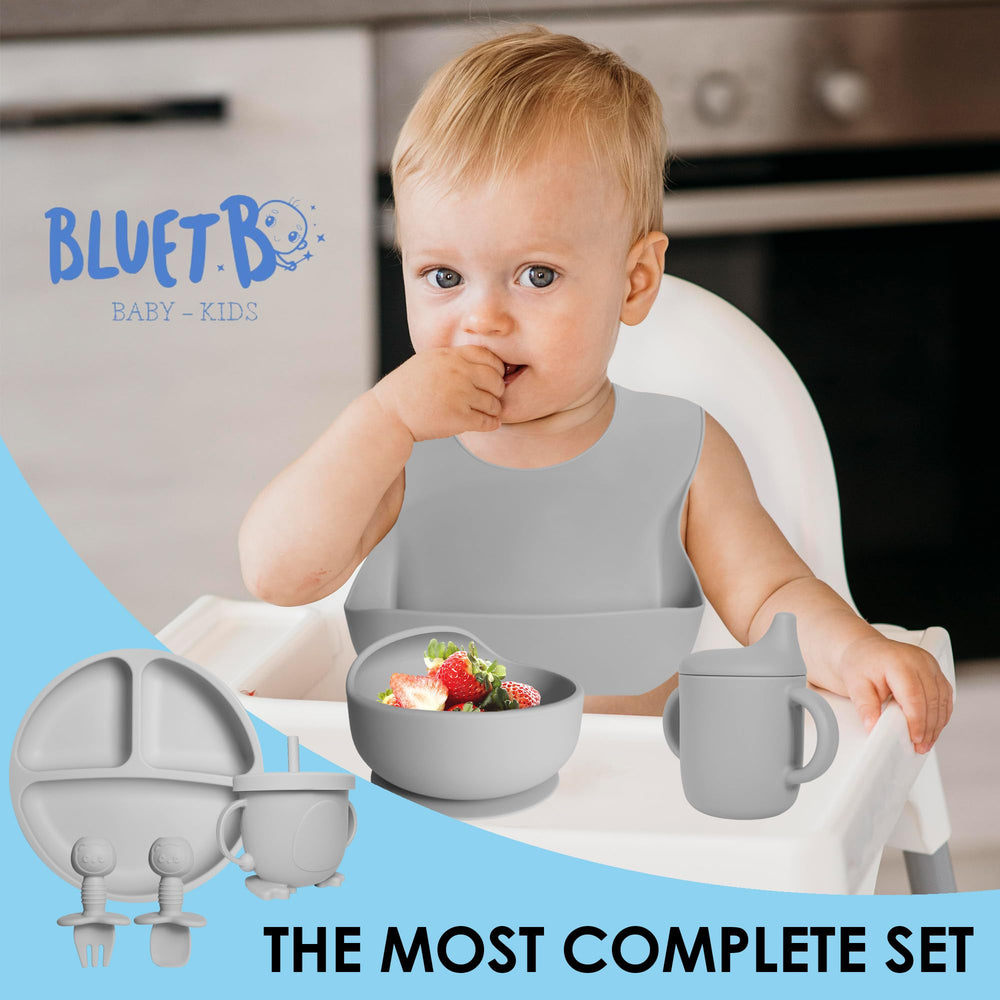 Bluet B pacifier included for soothing between meals.