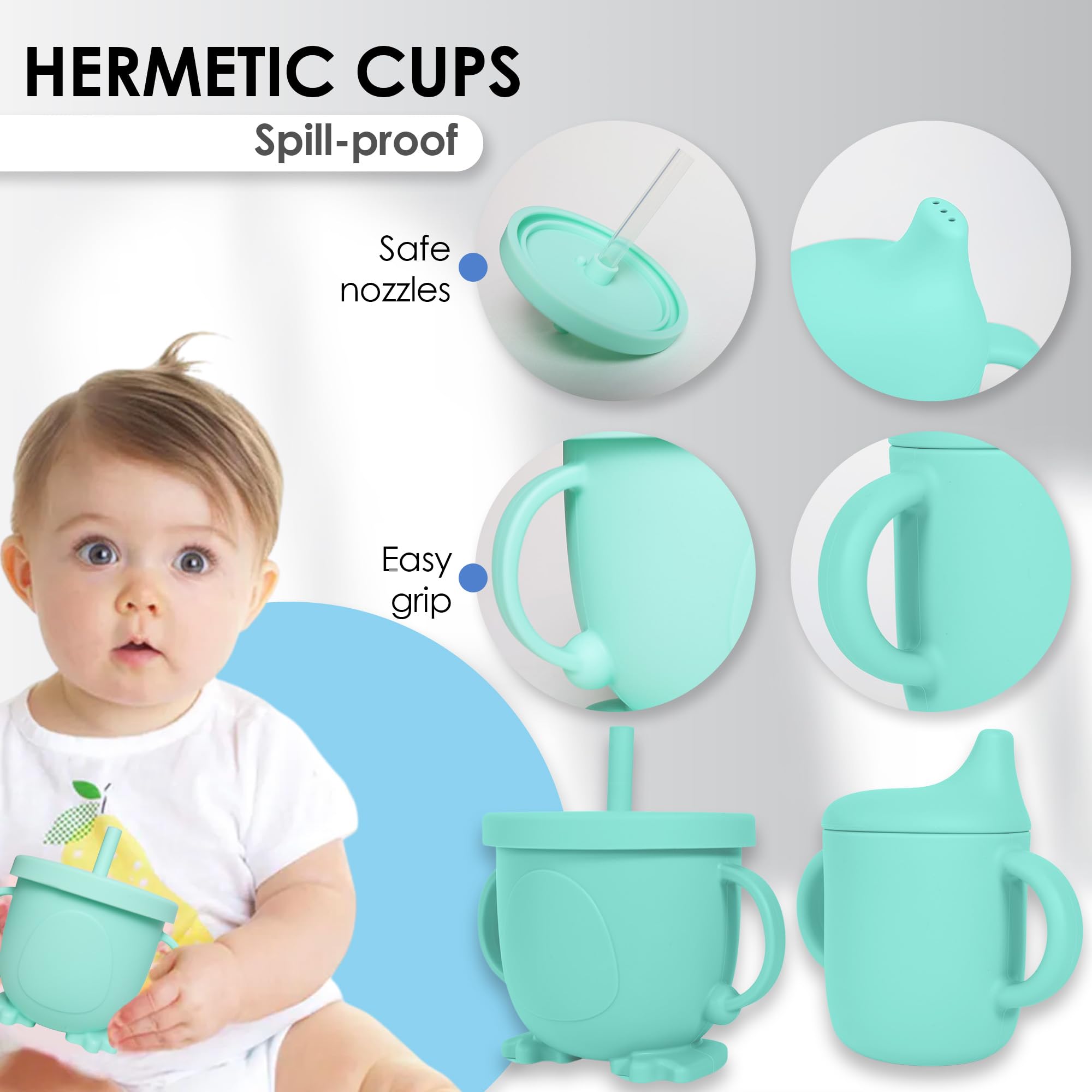 Bluet B plate-green aids color-coded, organized mealtimes.