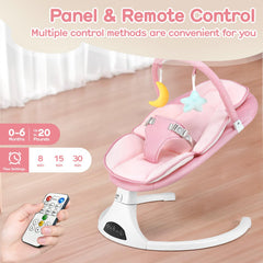 Bluetooth baby swing powered by USB for park or road trips without outlets.