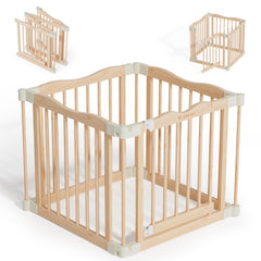 BlueWood Foldable Playpen demonstrating tool-free assembly for a safe baby play space