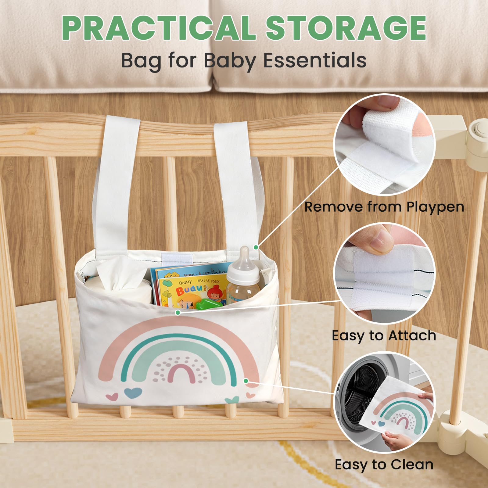 BlueWood Foldable Playpen foldable compact storage: easy to tuck away between uses.