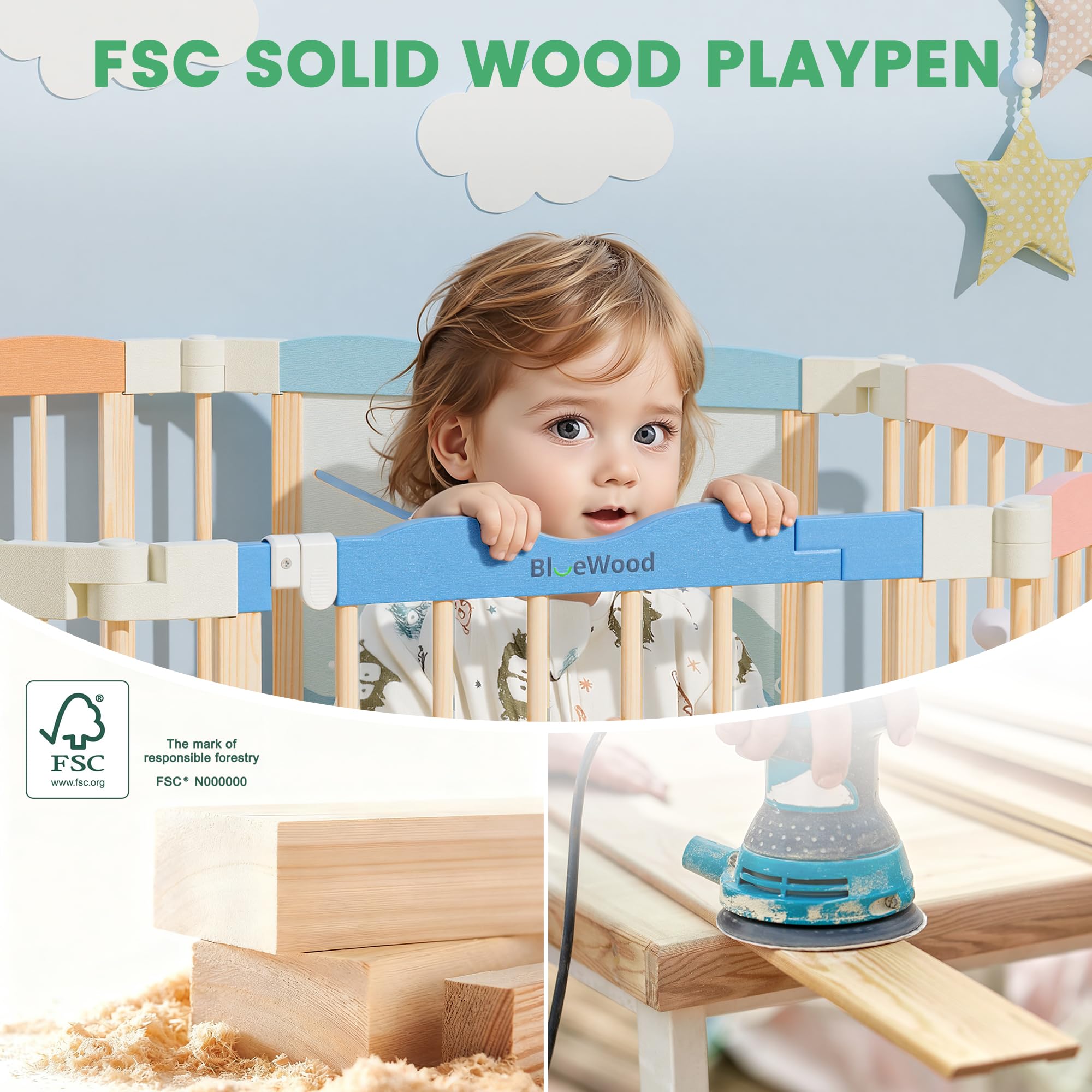 BlueWood natural wood finish adds warm décor to living spaces.