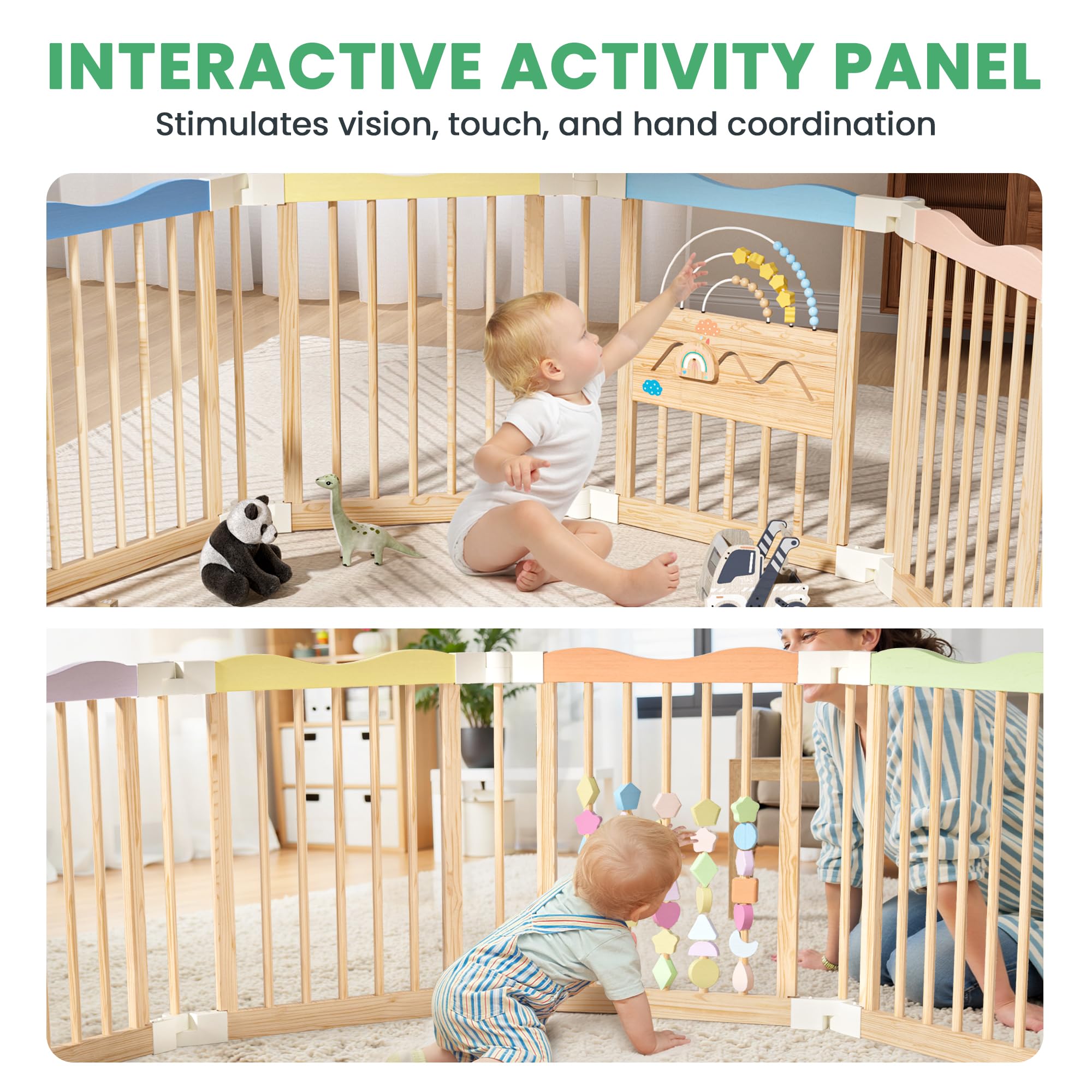 BlueWood playpen double-lock gate provides secure entry control
