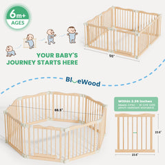 BlueWood playpen gate lock demonstrates double lock for added safety.