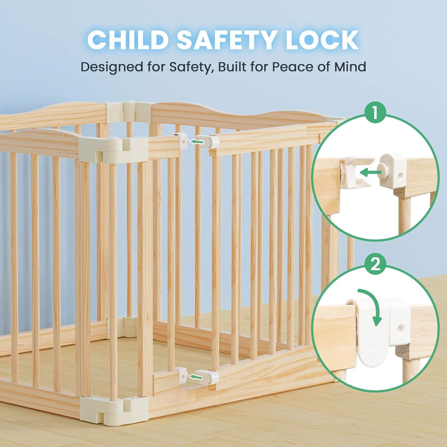 BlueWood Playpen placed in a living room for supervised play