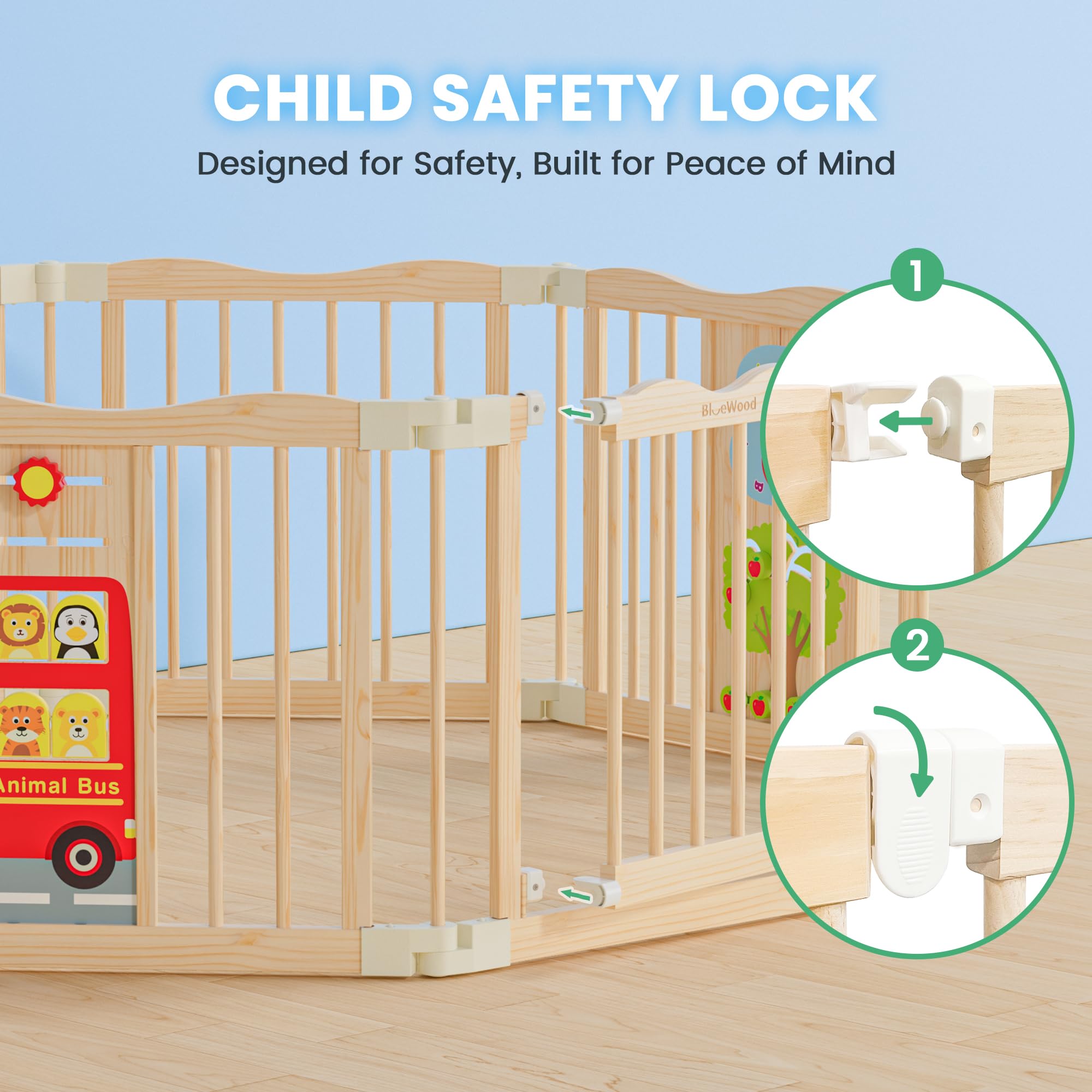 BlueWood sensory toys inside invite curious fingers to explore textures and cause-and-effect play.