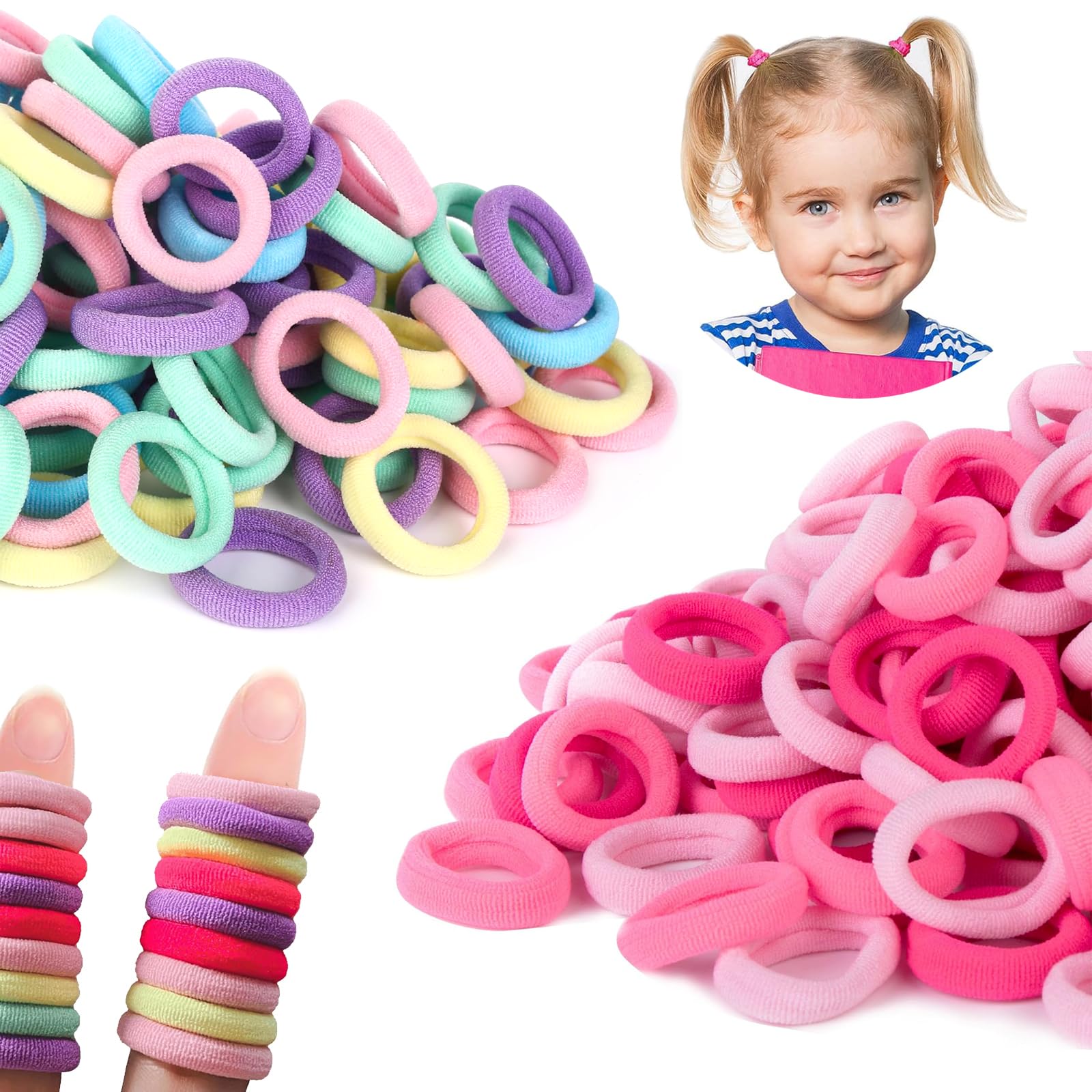 BlueZOO baby hair ties in multiple colors for versatile outfits and secure hold.