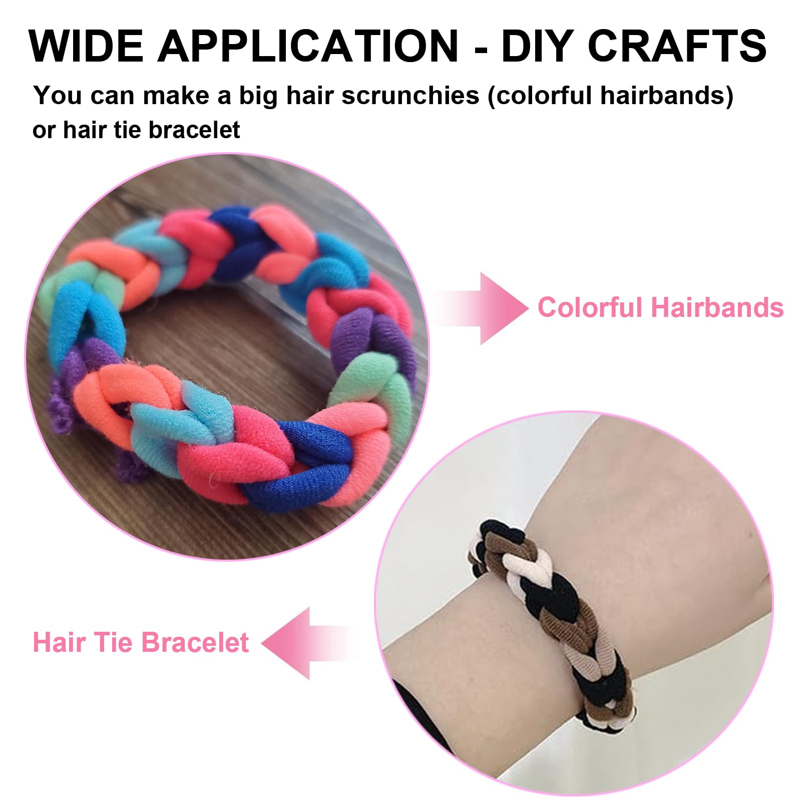 BlueZOO hair ties stored in clear zipper bag for easy storage.