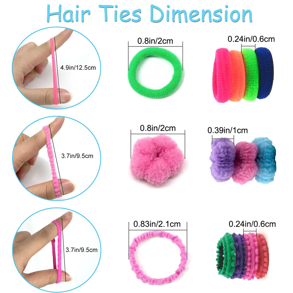 BlueZOO hair ties suitable for toddlers to adults, versatile styling.