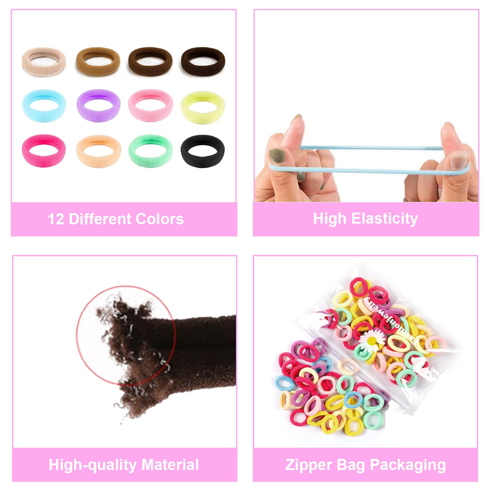 BlueZOO small elastic ponytail holders for toddlers.