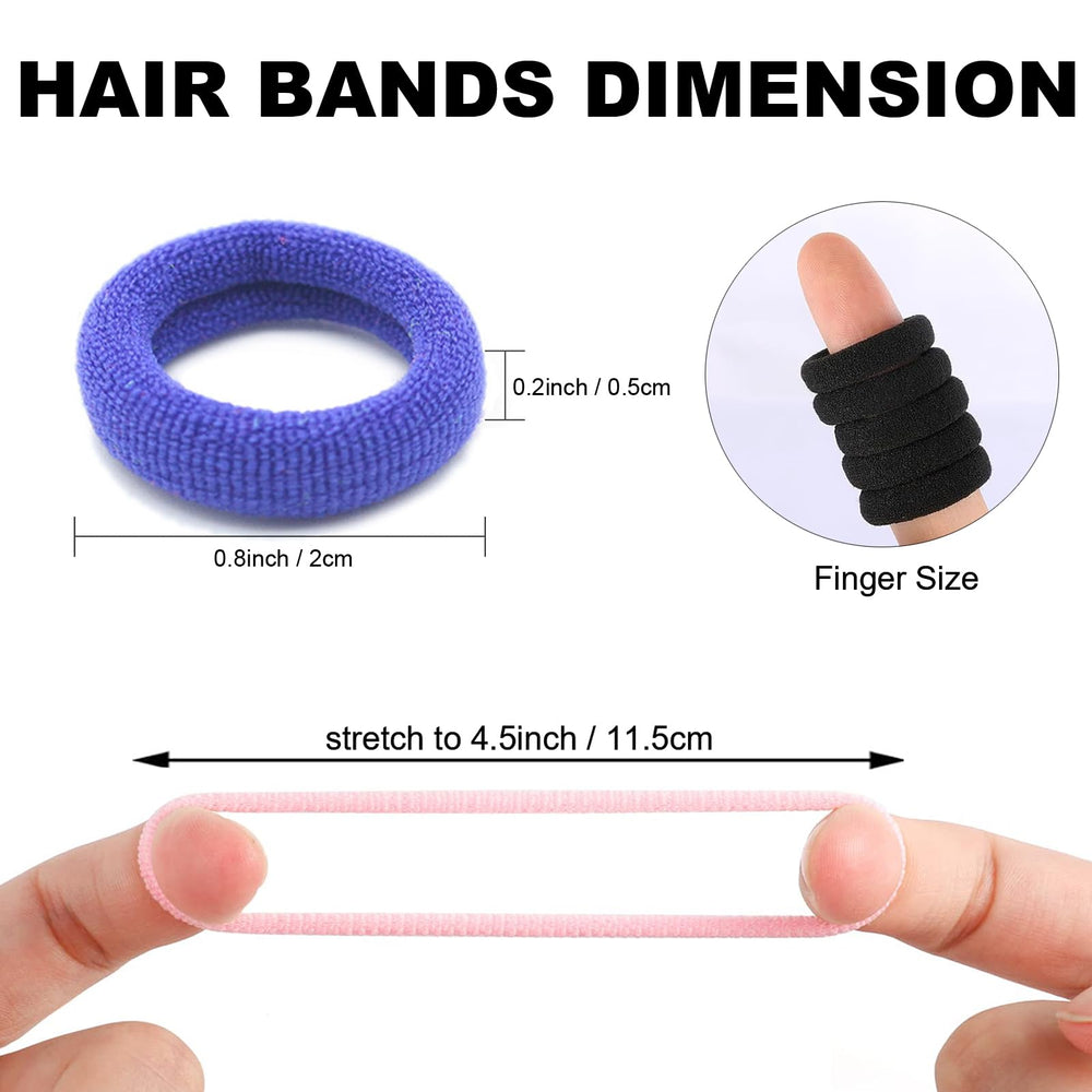 BlueZOO soft cotton hair ties highlight gentle material and comfortable wear.