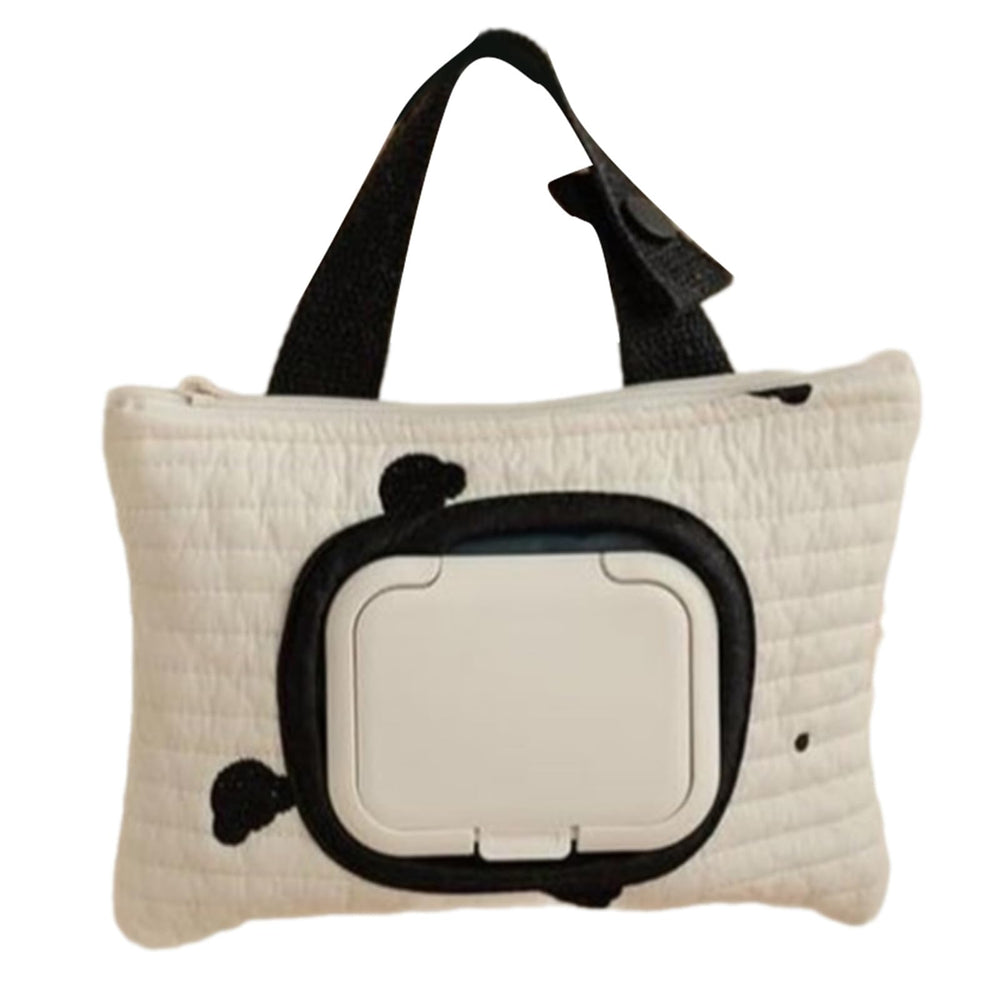 BLULILY embroidered bear stroller wipe pouch keeps wipes handy during travel.