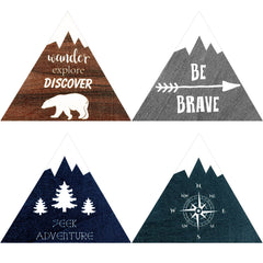 Blulu mountain horizon wooden sign decor for nursery