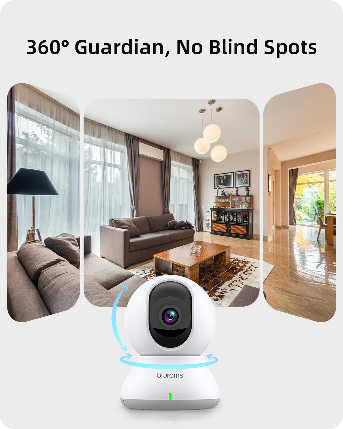 Blurams Baby Monitor in nursery shows clear day and night video with IR-CUT for newborn care.